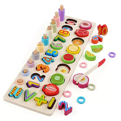 Joc Montessori cu cifre si fructe