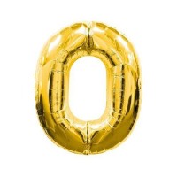 Cifra 0 - Baloane Cifre 100 cm Aurii