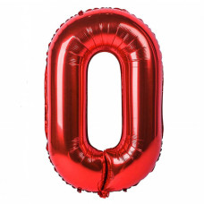 Cifra 0 - Baloane cifre 40 cm Rosii