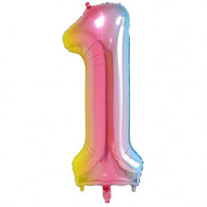 Cifra 1 - Baloane Cifre 100 cm Rainbow