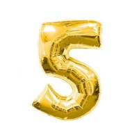 Cifra 5 - Baloane Cifre 100 cm Aurii Cifra 5 - Baloane Cifre 100 cm Aurii
