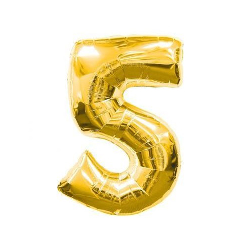 Cifra 5 - Baloane Cifre 100 cm Aurii Cifra 5 - Baloane Cifre 100 cm Aurii