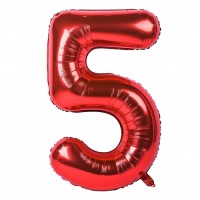 Cifra 5 - Baloane cifre 40 cm Rosii