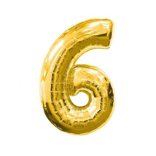 Cifra 6 - Baloane Cifre 100 cm Aurii