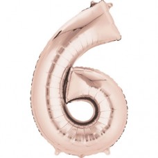 Cifra 6 - Baloane Cifre 80 cm Roz