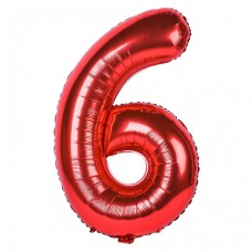 Cifra 6 - Baloane cifre 40 cm Rosii