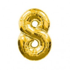 Cifra 8 - Baloane cifre 40 cm Aurii