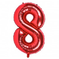 Cifra 8 - Baloane cifre 40 cm Rosii