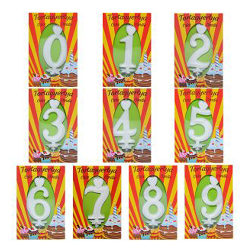 Cifra 5 - Lumanare tort 7 cm, Alba