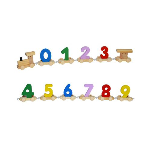 Trenulet din lemn cu cifre