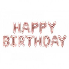 Set baloane folie Happy Birthday Rose Gold