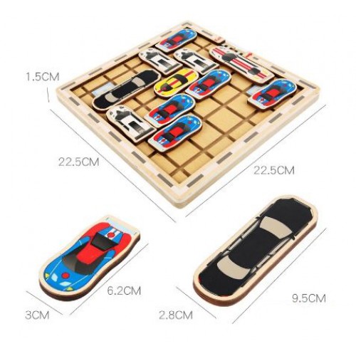 Joc interactiv de masa cu masinute de lemn - Moving Game