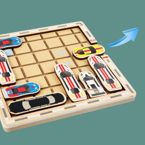 Joc interactiv de masa cu masinute de lemn - Moving Game