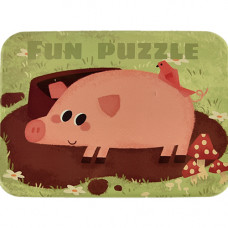 Set 5 imagini, puzzle din lemn, animale domestice - 40 de piese