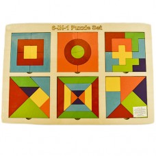Mega Puzzle din lemn, 6 in 1 Puzzle Set