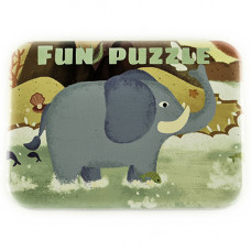 Set 5 imagini, puzzle din lemn, animale salbatice - 40 de piese