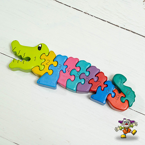 Puzzle din lemn handmade Crocodil