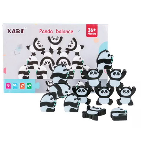 Joc de echilibru din lemn 12 Ursi Panda