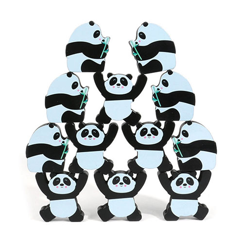 Joc de echilibru din lemn 12 Ursi Panda
