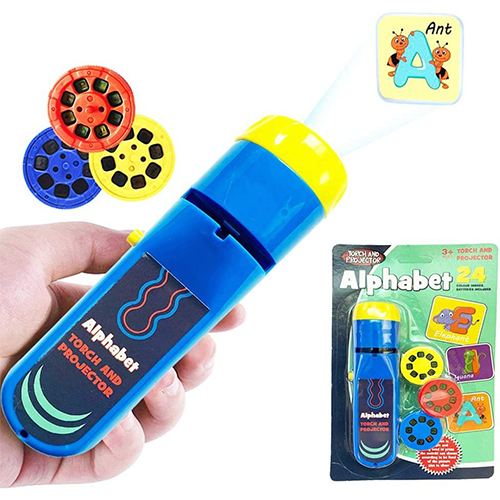 Proiector lanterna cu 3 discuri alfabet